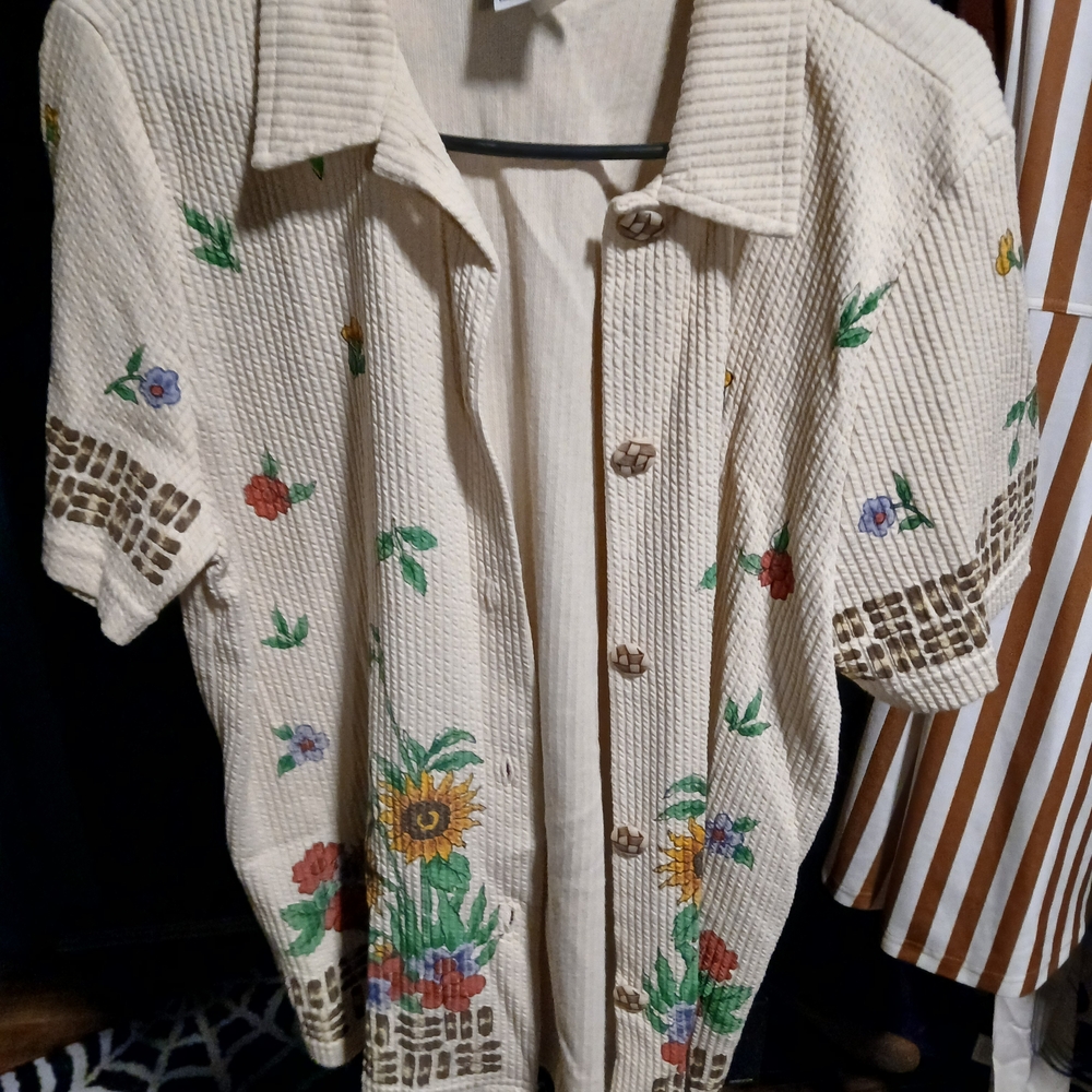 Cream Ribbed Knit Sweater
